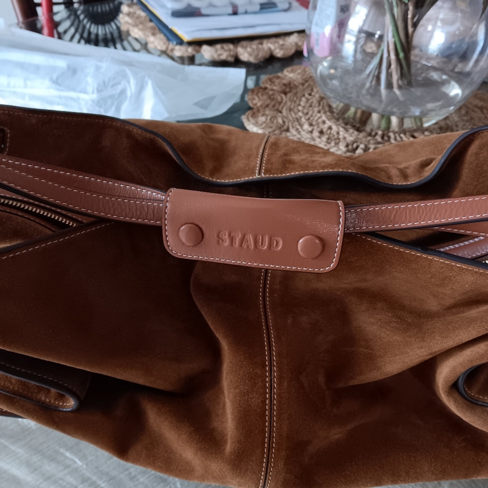 STAUD"" Beautiful Large Brown Suede Women's Comfy Bag"